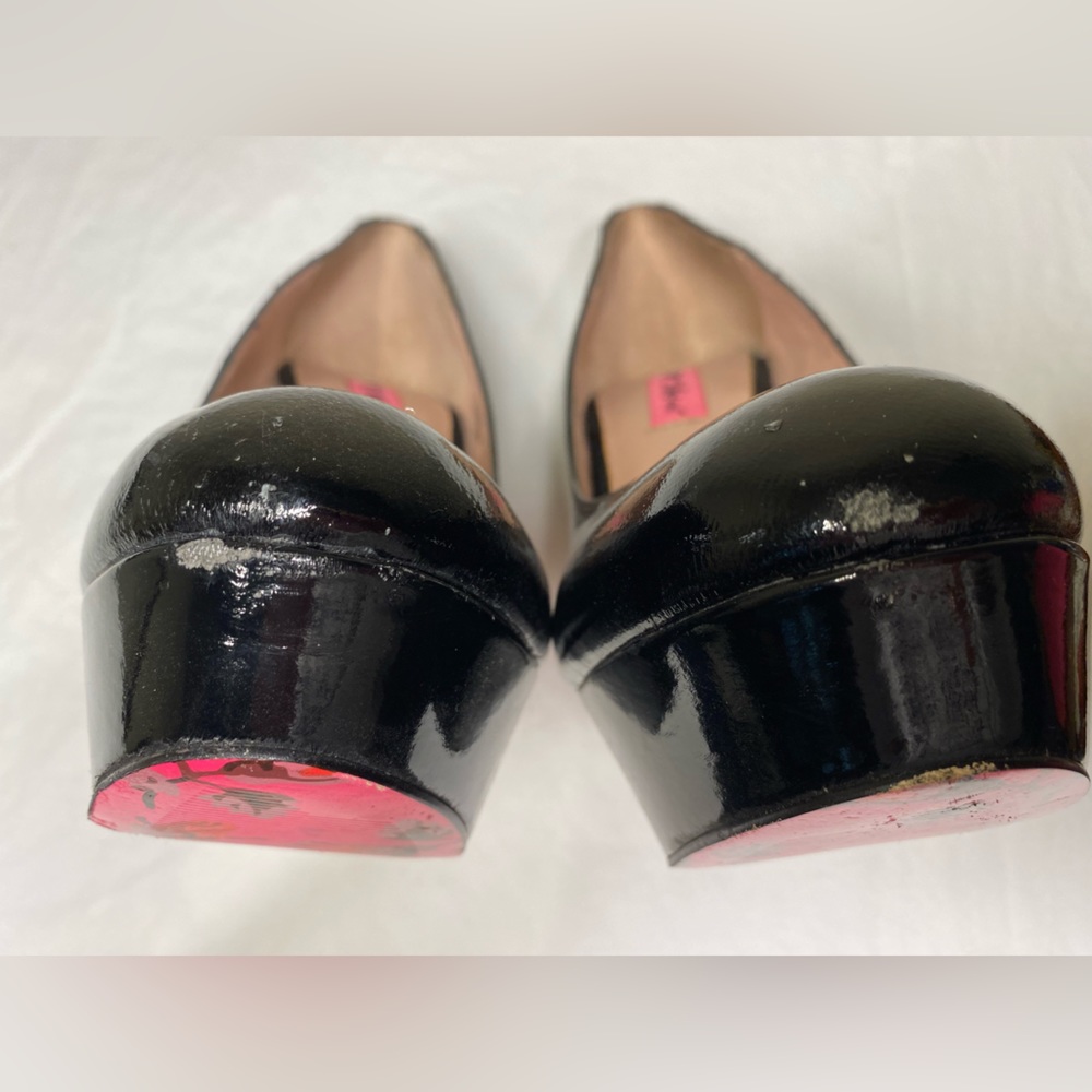 Betsey Johnson Black Patten Leather Stilettos 8 - Picture 7 of 11